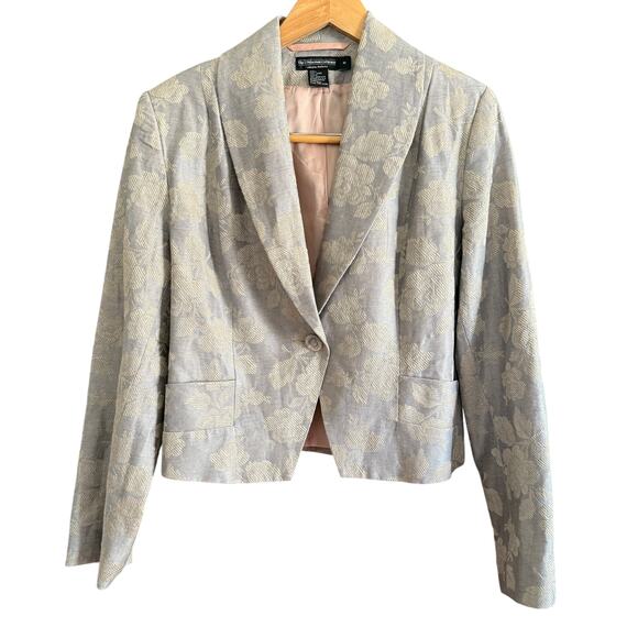 J. PETERMAN | Women's Linen Jacquard Single Button Evening Jacket Blazer Size 8 - Picture 1 of 7